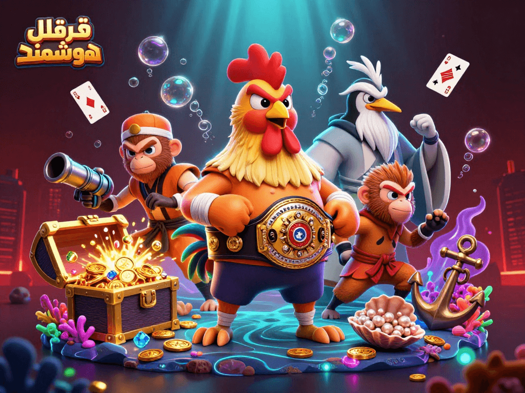 Engage in the thrill of خرید قفل هوشمند with vibrant casino-themed elements in an action-packed scene.