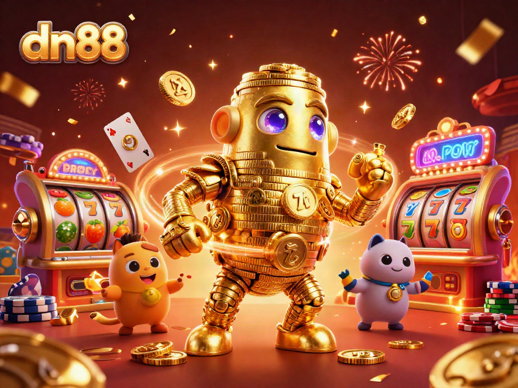 Experience the exhilarating world of dn88 with dynamic casino elements, celebrating wins and excitement.