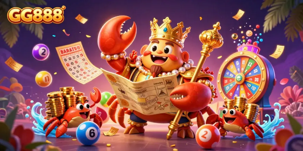 Experience thrilling gaming with GG888 showcased in a vibrant, 3D-laden casino scene.