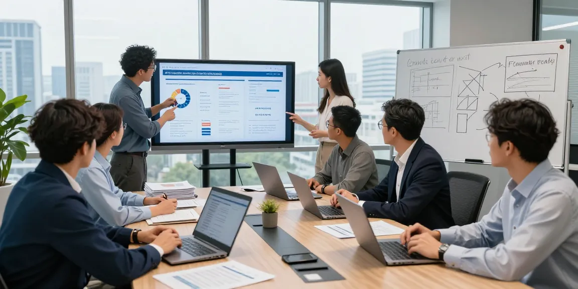 Team collaborates on document fraud detection strategy in modern office.