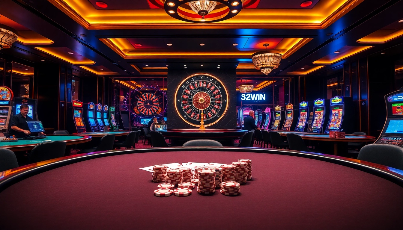 Experience the thrill of gambling at 32WIN with vibrant tables and exciting games.