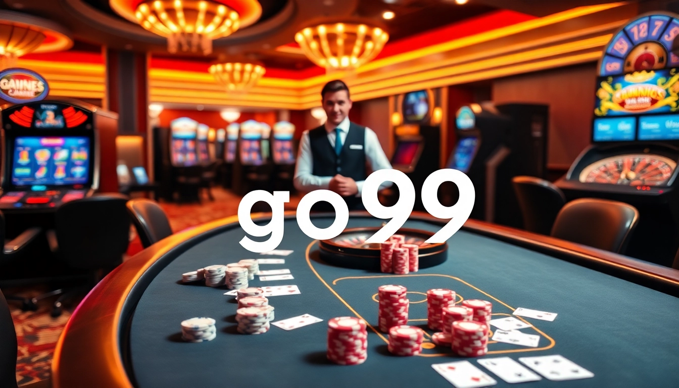 High-stakes poker action at a luxurious casino table featuring go99 gaming elements.