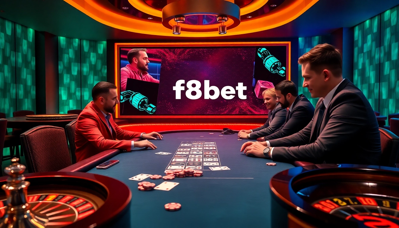 Experience thrilling betting action at https://f8bet.dental with professionals at a luxury poker table.