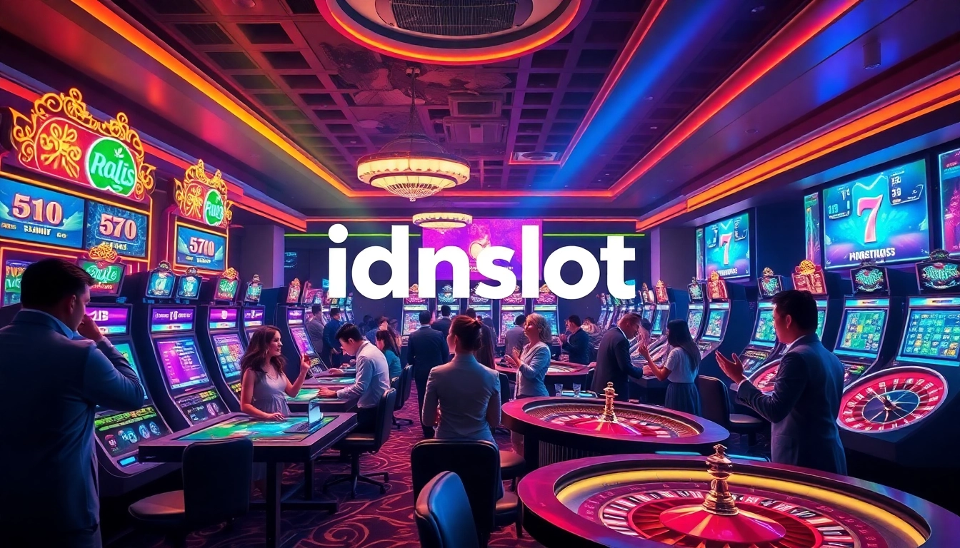 Experience the thrill of idnslot gaming with interactive casino tables and vibrant slot machines.