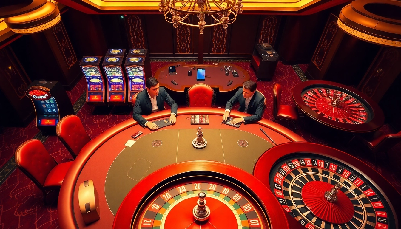 Exciting gameplay at https://one88.london/ with competitive players at a luxury casino table.