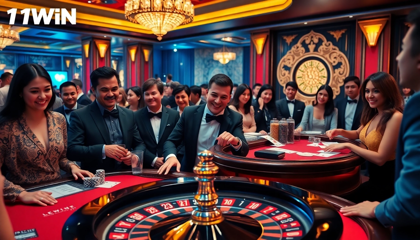 Experience the excitement of 11WIN with professional dealers at a live casino gaming table.