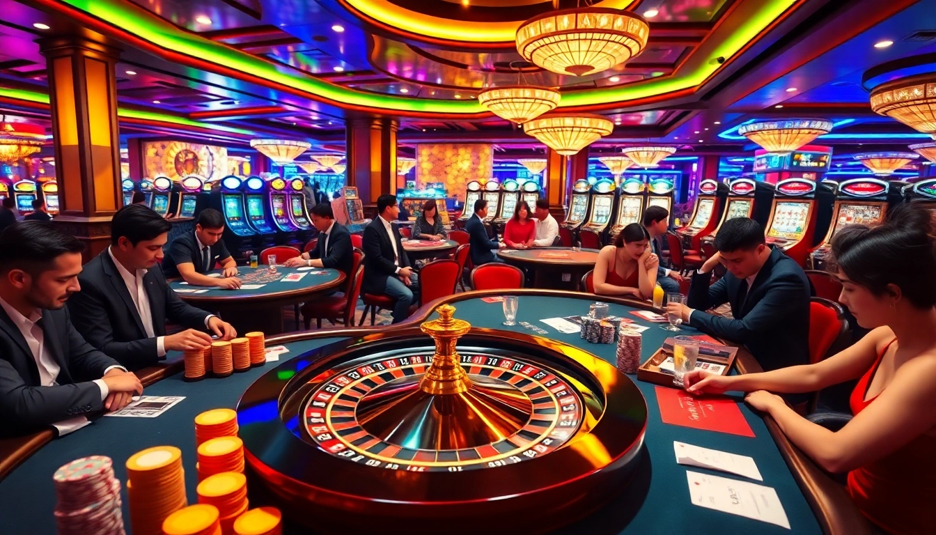 Experience high-stakes thrills at https://xx88.trading/ with a vibrant casino scene featuring poker and roulette.