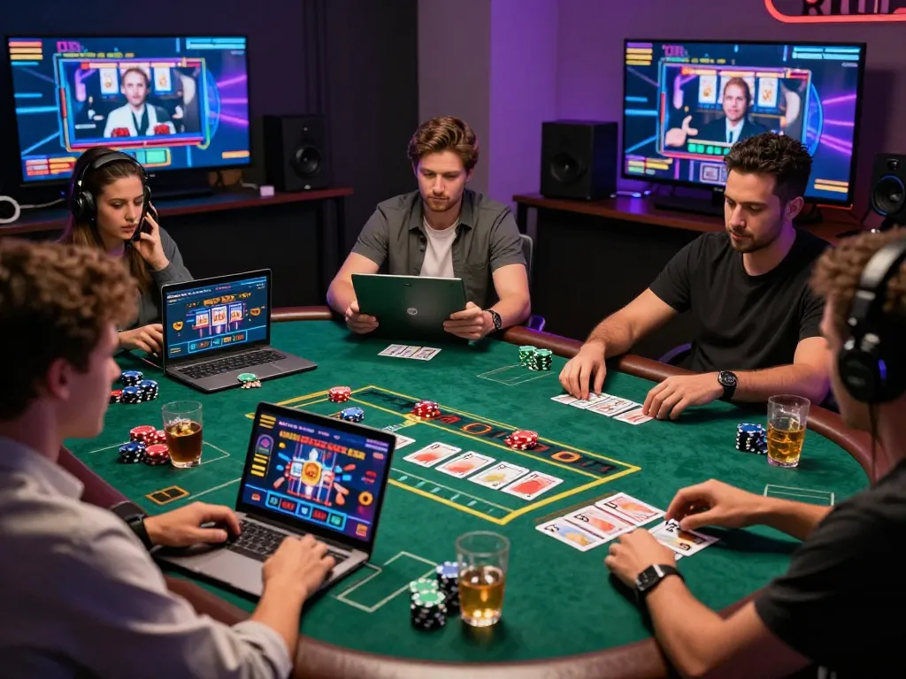 Exciting online gambling scene with players engaged on https://bomwin.jp.net/ showcasing interactive live dealer games and immersive technology.
