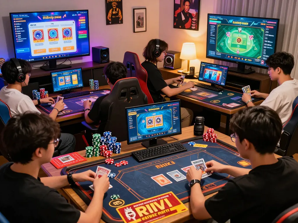 Experience the thrill of tairikvip with players enjoying engaging card games in a vibrant online gaming setup.