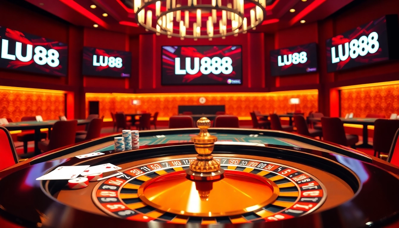 Engage in a thrilling gaming experience at LU88 with high-stakes casino tables and vibrant visuals.