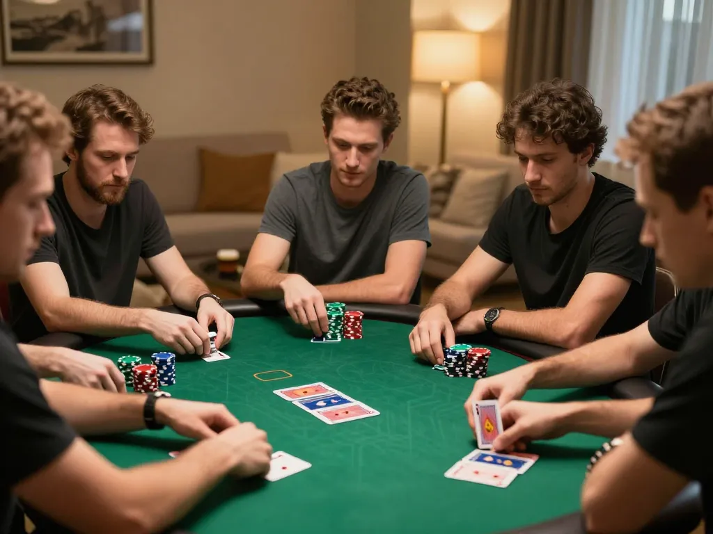Players strategizing at an online poker game on 789CLUB platform, showcasing engagement and excitement.