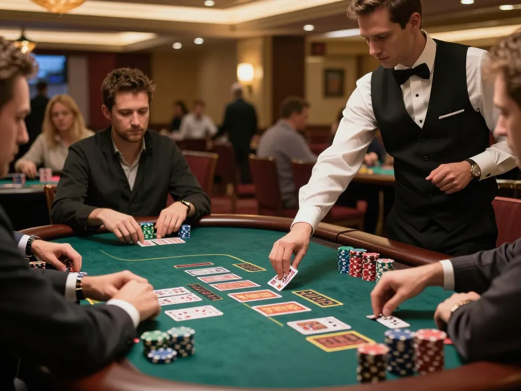 Engaging blackjack scene at FIVE88 casino with players strategizing and betting