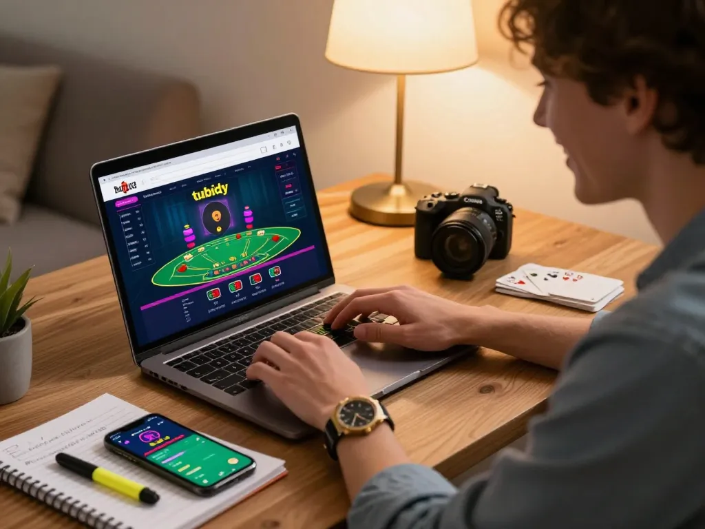 Enjoy streaming tubidy mp3 while playing online blackjack in a cozy home gaming setup