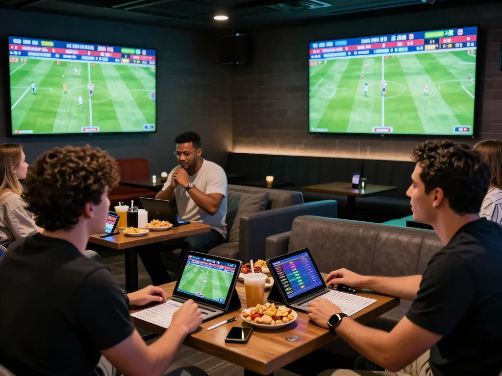 Exciting sports betting experience at SBOBET88 with friends cheering.