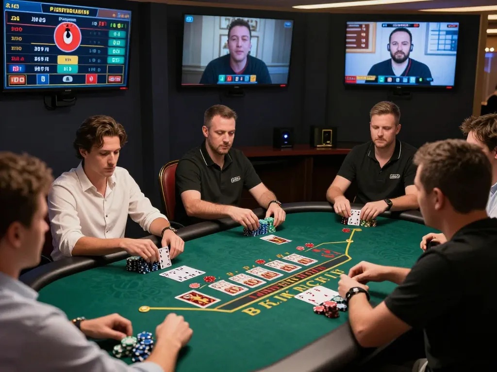 Join an exciting live blackjack game at 79king-vn with players and dealers engaging strategically.