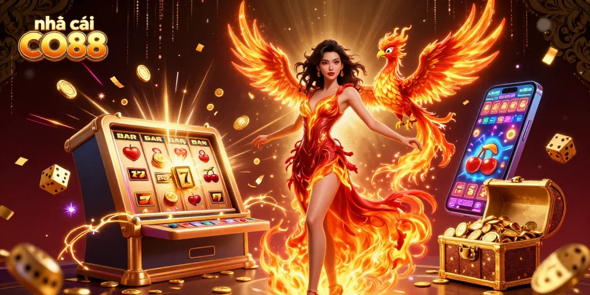 Engage with nhà cái CO88 in a vibrant 3D casino scene featuring jackpot winnings and gaming excitement.