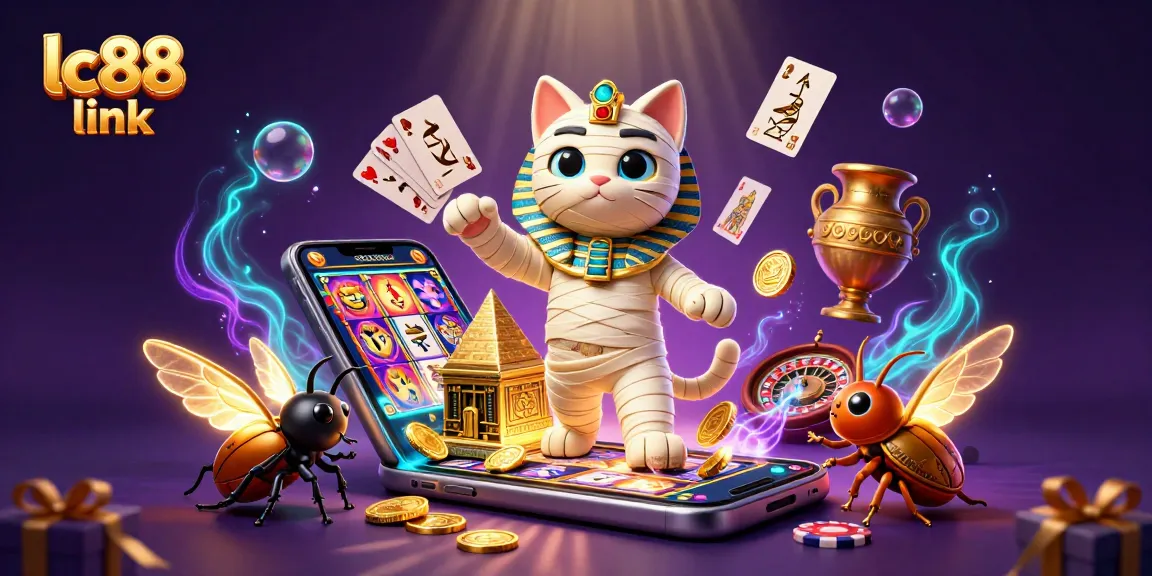 Experience wins with the lc88 link as a mummy cat and scarab beetle bring casino fun alive!