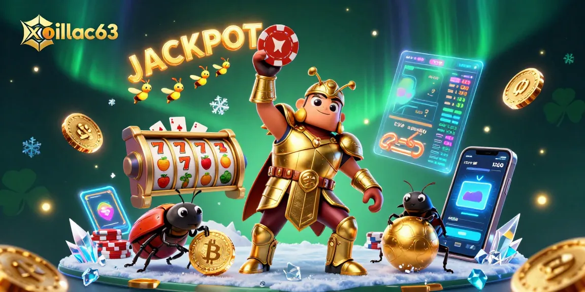Experience thrilling gaming with xoilac63 in a vibrant casino scene showcasing poker, slots, and crypto.