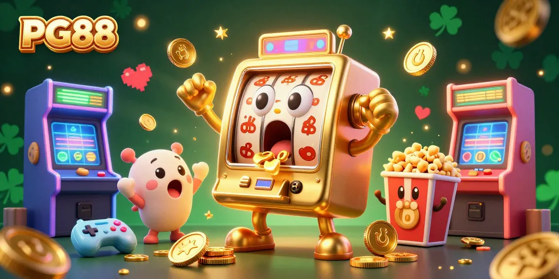 Experience the thrill of PG88 with vibrant slot machines hitting jackpots in an immersive casino scene.