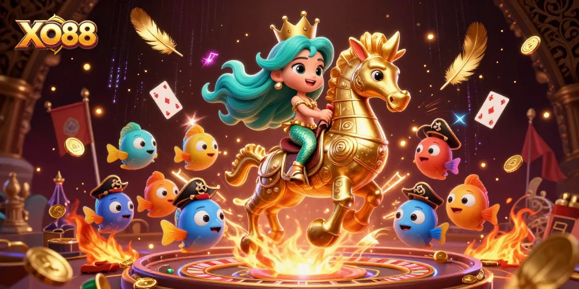 Experience thrilling gameplay with XO88, featuring a vibrant scene of a mermaid and seahorse in a live casino.