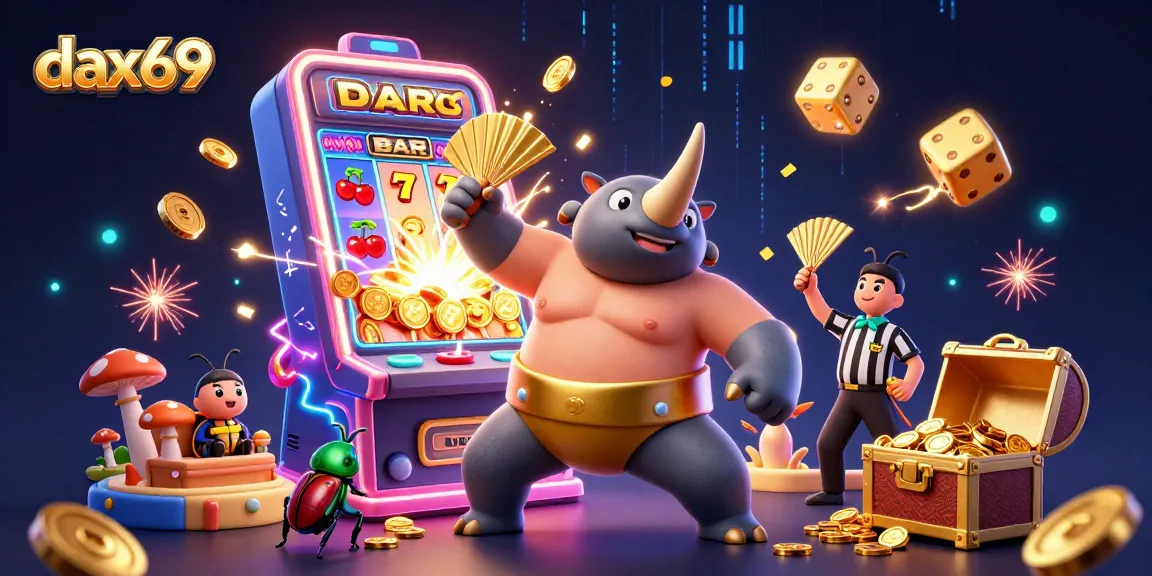 dax69 melibatkan karakter kelelawar badak sumo dan mesin slot memukau dalam pertunjukan jackpot menarik