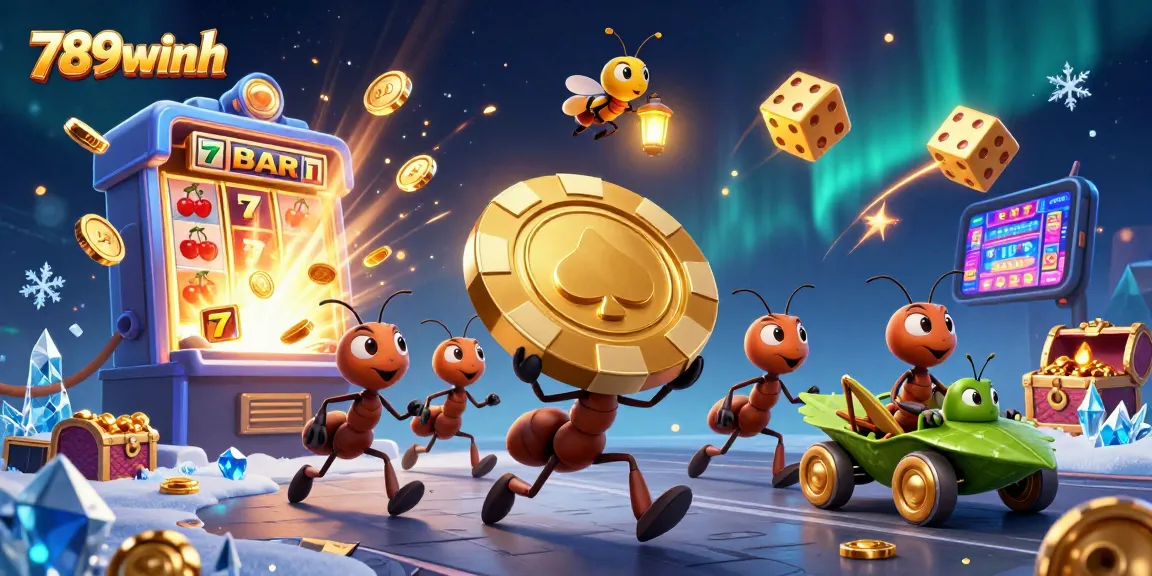 Experience the thrilling 789winh heist with a lively 3D cartoon scene of gambling adventures.