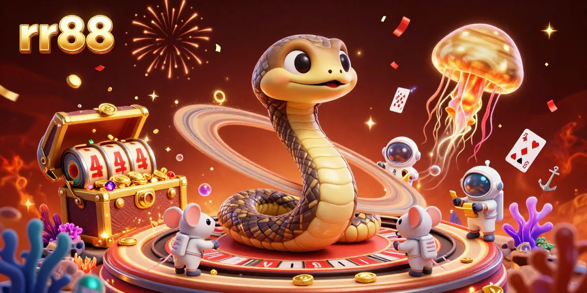 Experience thrilling betting with rr88 in this vibrant 3D illustration featuring cosmic characters and casino elements.