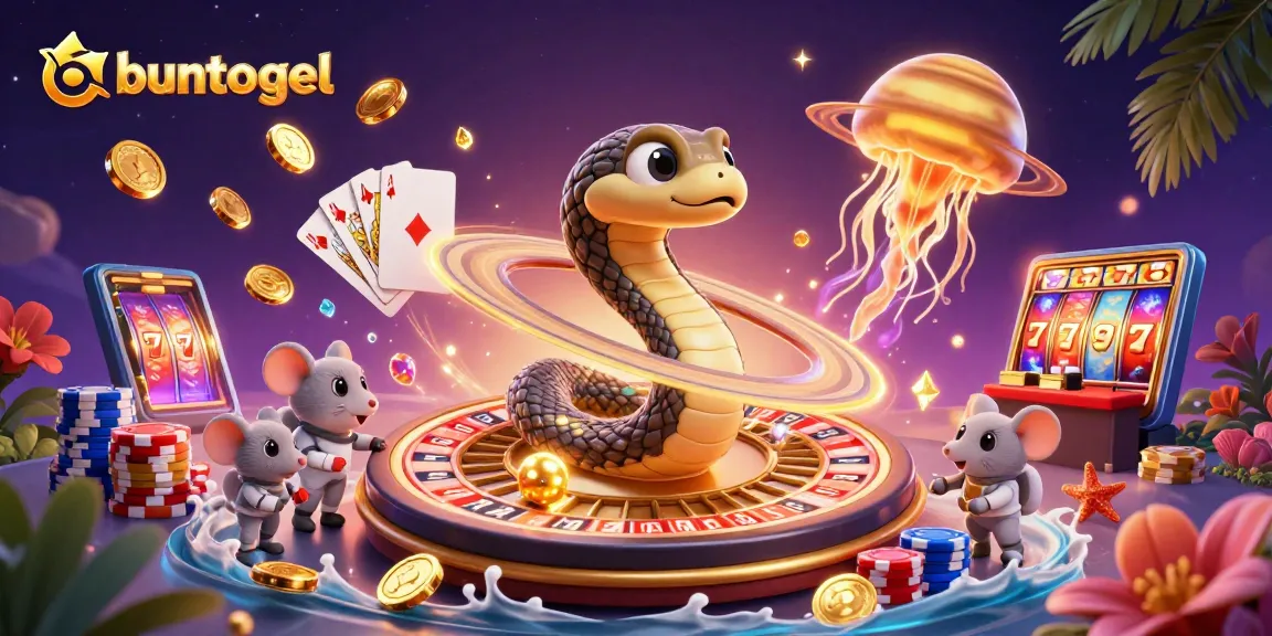 Buntogel's dynamic gaming scene showcasing bets and excitement with vibrant visuals.