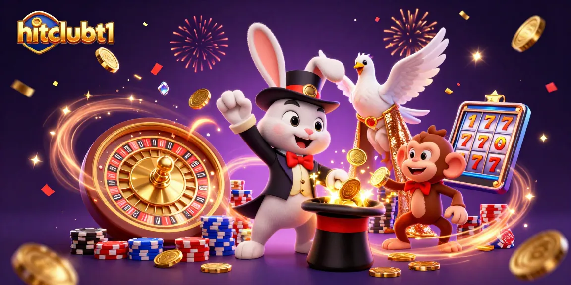 Hitclubt1 offers thrilling casino experiences with vibrant characters and electrifying gaming action.