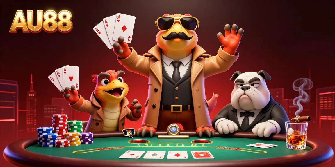 Experience thrilling gaming action at AU88 as playful raptors try to enter a VIP casino.