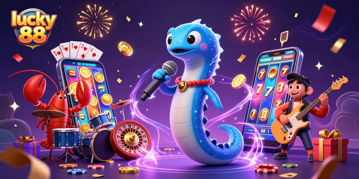 Experience winning thrills with lucky 88 in an underwater casino featuring cartoon characters and exciting games.