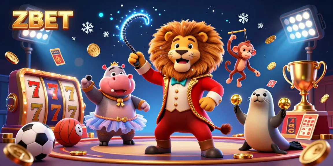 ZBET celebrates online casino excitement with vibrant 3D characters and dynamic game elements.